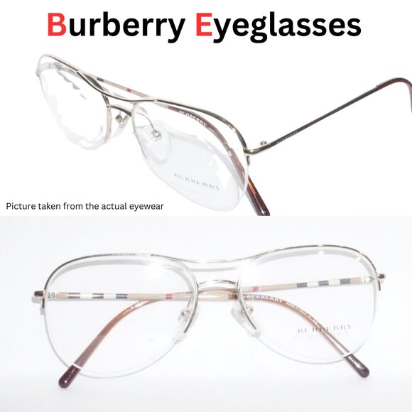 New BURBERRY 1225  Aviator eyeglasses Unisex, Made in Italy - Picture 1 of 5